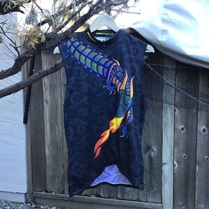 Sugoi Sleeveless Cycling Jersey Dragon Graphic Back Pocket Full Zip Size XL